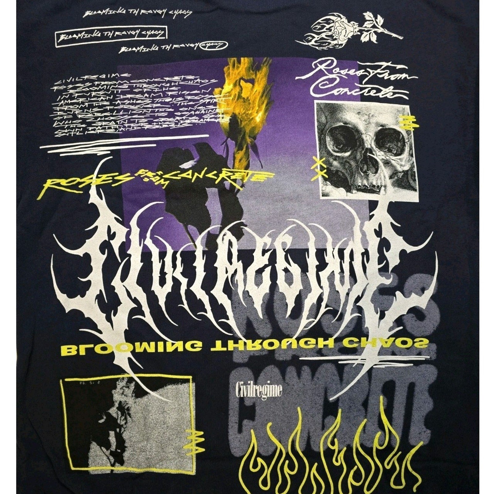 Civil Regime Watch Us Burn Oversized Small Future Dusk NWT Roses From Concrete