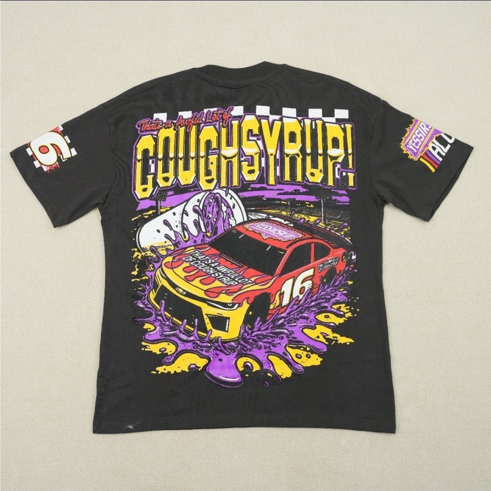 That's a Awful Lot of Cough Syrup Desto Dubb Graphic T-Shirt Black Men XL Nascar