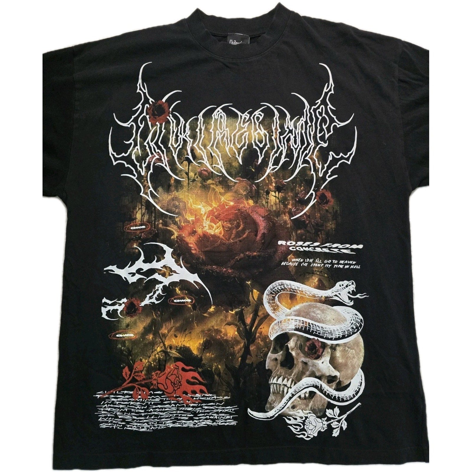 Civil Regime Welcome To Our Fire Oversized Tee Black Small NWOT Streetwear Urban