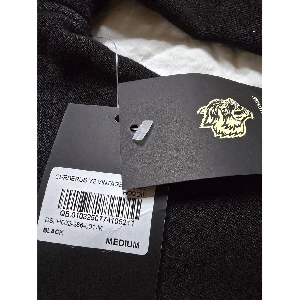 NEW Darc Sport Cerberus V2 Vintage Pierce Hoodie Wolves Black Medium NWT Rare