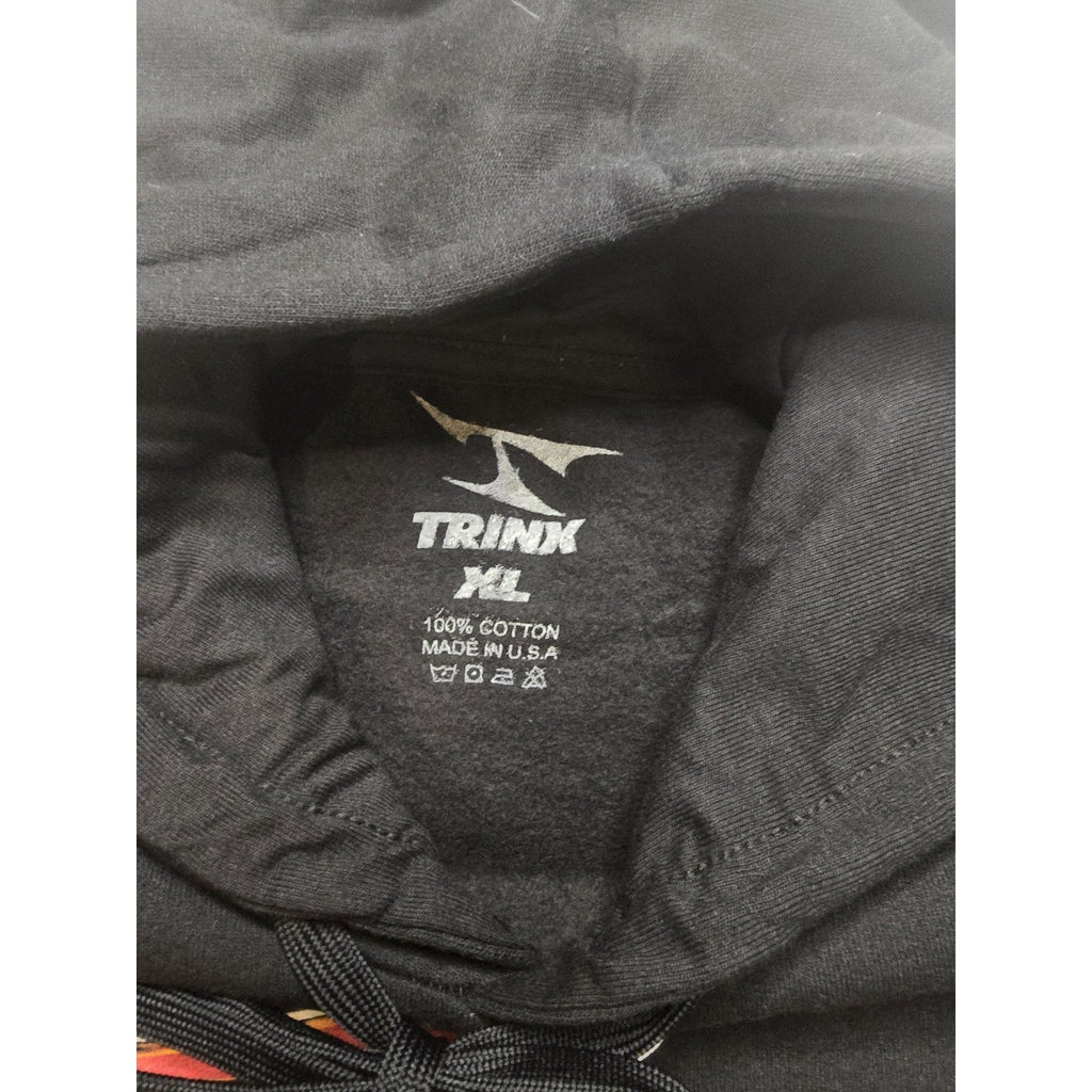 TRINX Graphic Hoodie Mens XL Black Flame City Streetwear Pullover USA