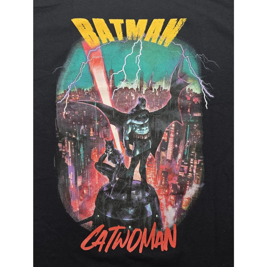 DC Batman Catwoman Graphic T-Shirt Mens Medium Black Gotham City Tee