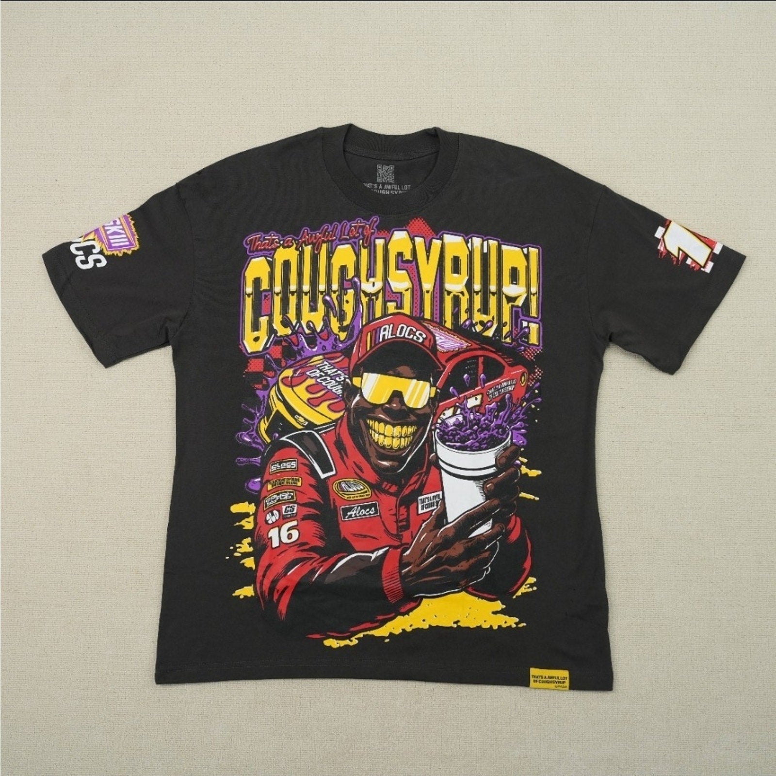 That's a Awful Lot of Cough Syrup Desto Dubb Graphic T-Shirt Black Men XL Nascar