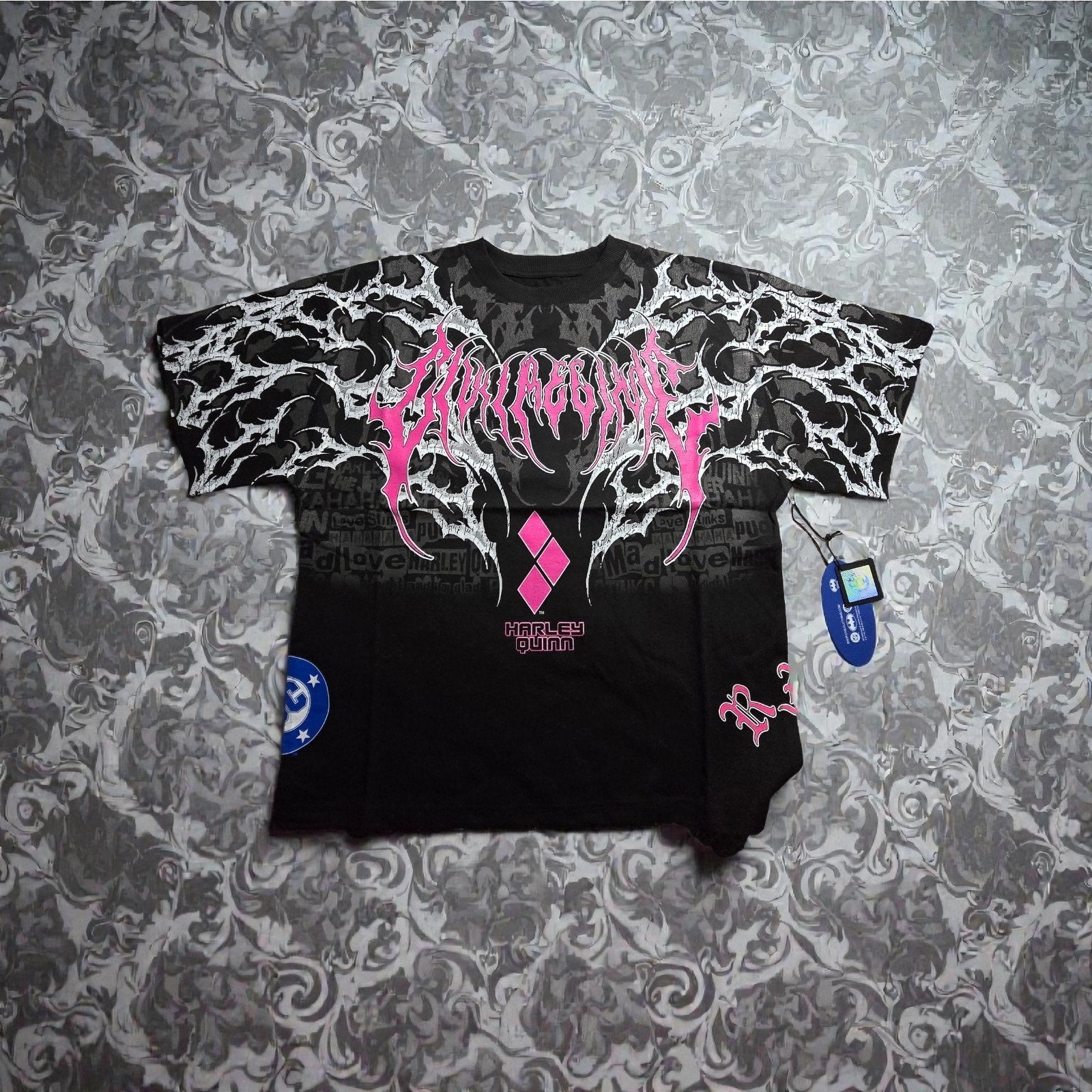 Civil Regime x DC Harley Quinn Tee Med NWT Sold Out Dead Laugh side x side 199X