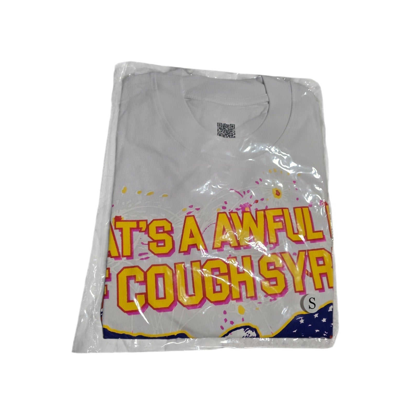 AWFUL LOT OF COUGH SYRUP Eagle Graphic Cotton T-Shirt White Crew Neck Men S
