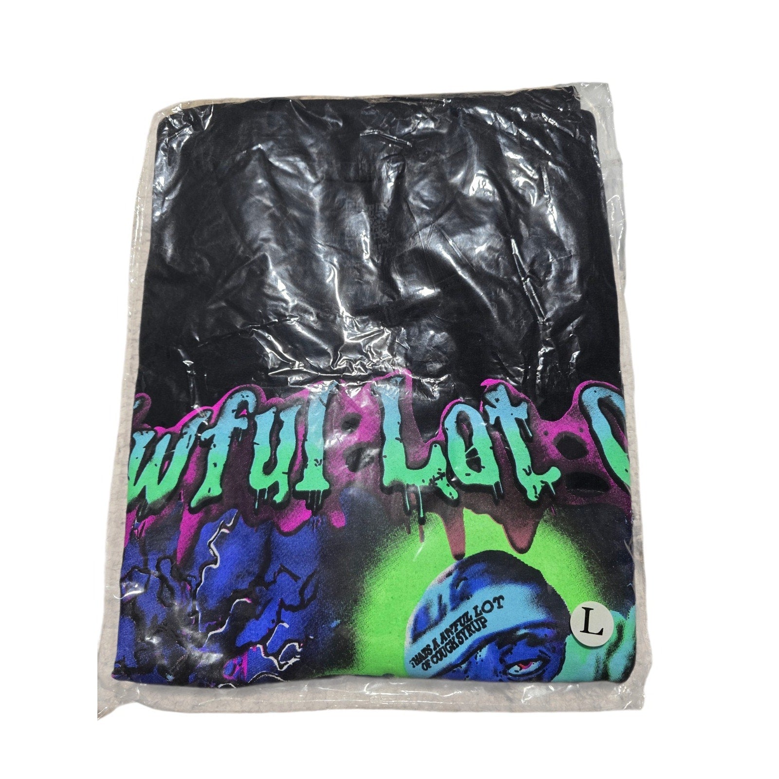 Awful Lot Of Cough Syrup Rolling Loud Graphic T-Shirt Black Men Large SEALED BAG