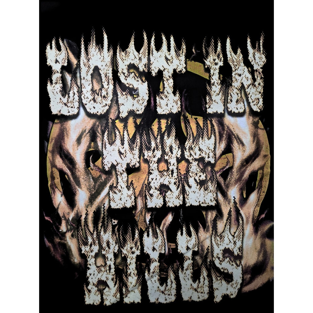 Lost In The Hills Shirt Mens Medium Black Skull Flames Biker Graphic Tee USA
