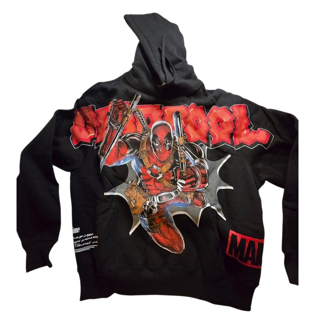 Civil Regime Marvel Deadpool Forever Regime Graphic Hoodie Pullover Black Red Medium