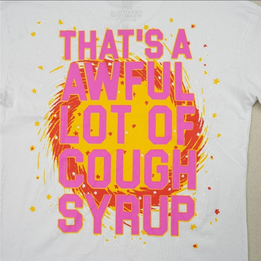 AWFUL LOT OF COUGH SYRUP Eagle Graphic Cotton T-Shirt White Crew Neck Men S