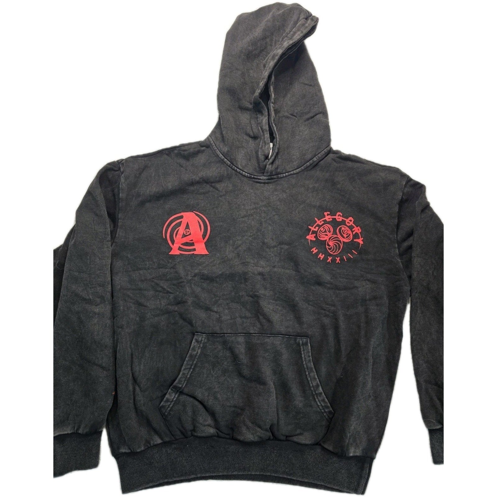 Allegory Black Mirrors White Dreams Hoodie Washed Black Mens M NIB
