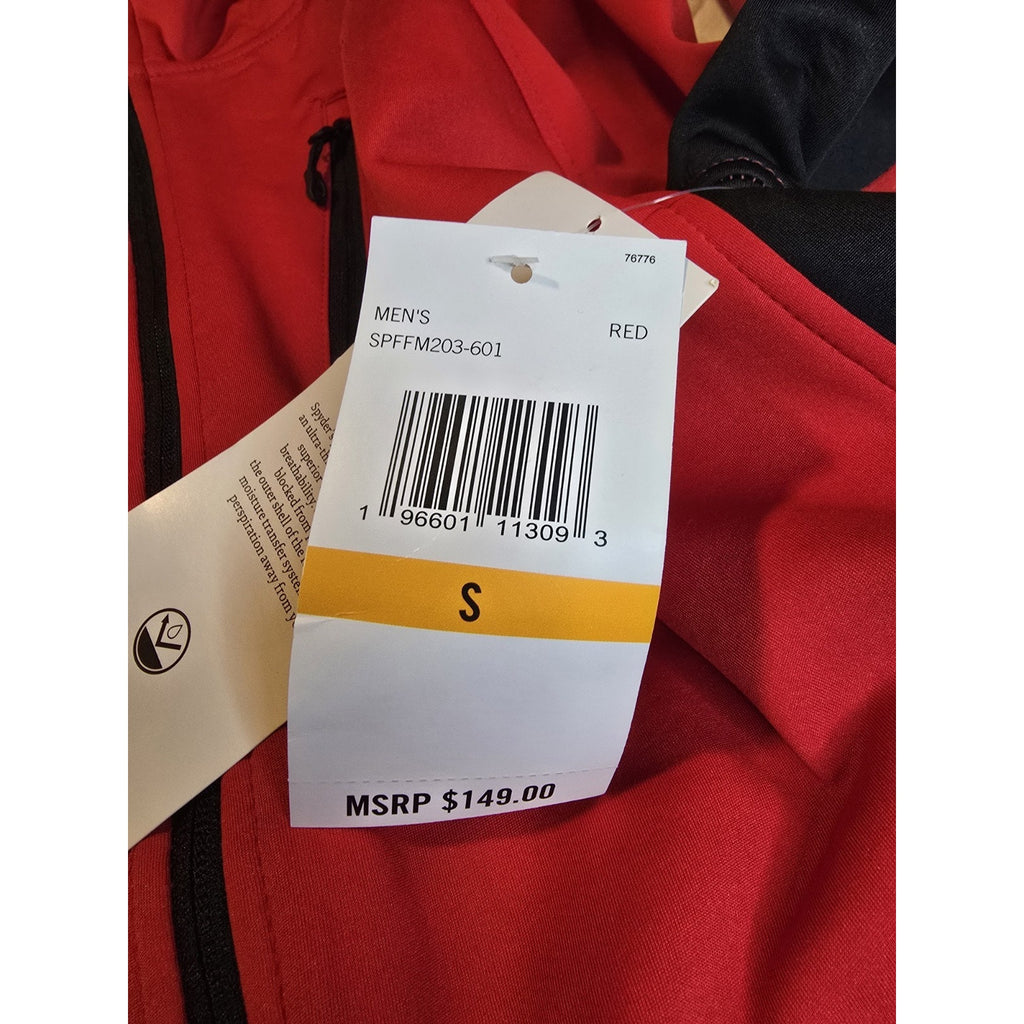 Spyder HydroWEB Waterproof Full Zip Hoodie Red Black Men's Small SPFFM203-601