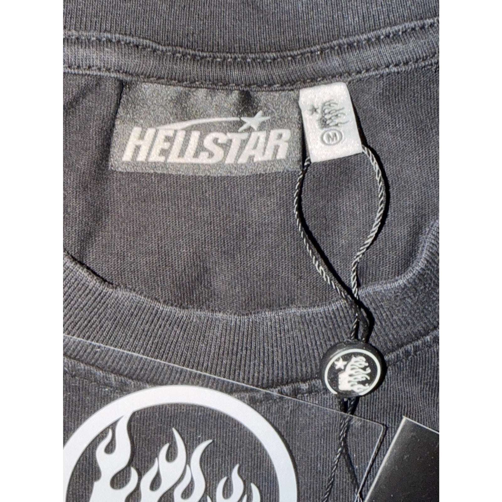 Hellstar Speedway Graphic Cotton T-Shirt Black Crew Neck Men Medium Short Sleeve