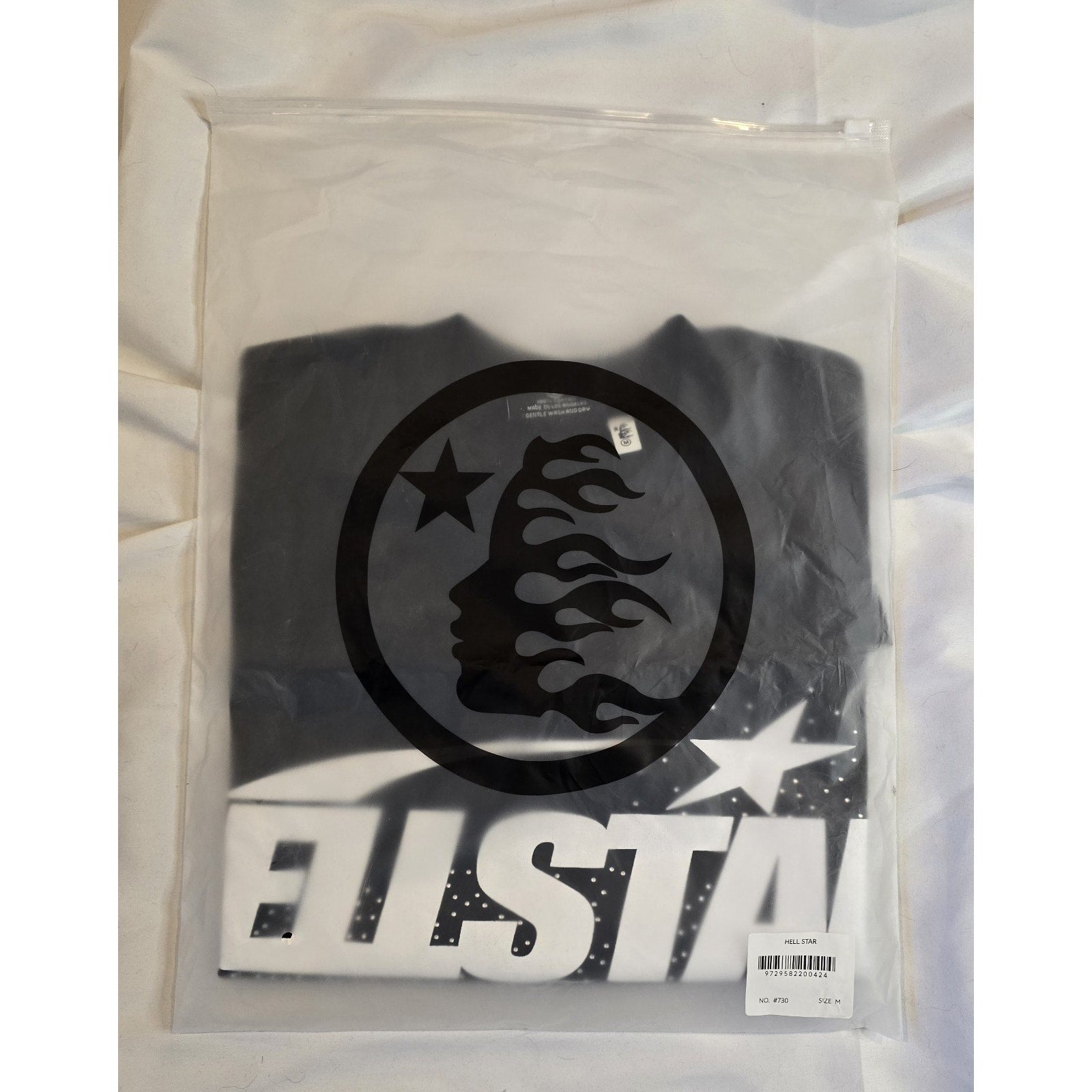 HELLSTAR Black Graphic Print Rhinestone Logo Men's Short Sleeve T-Shirt Size M