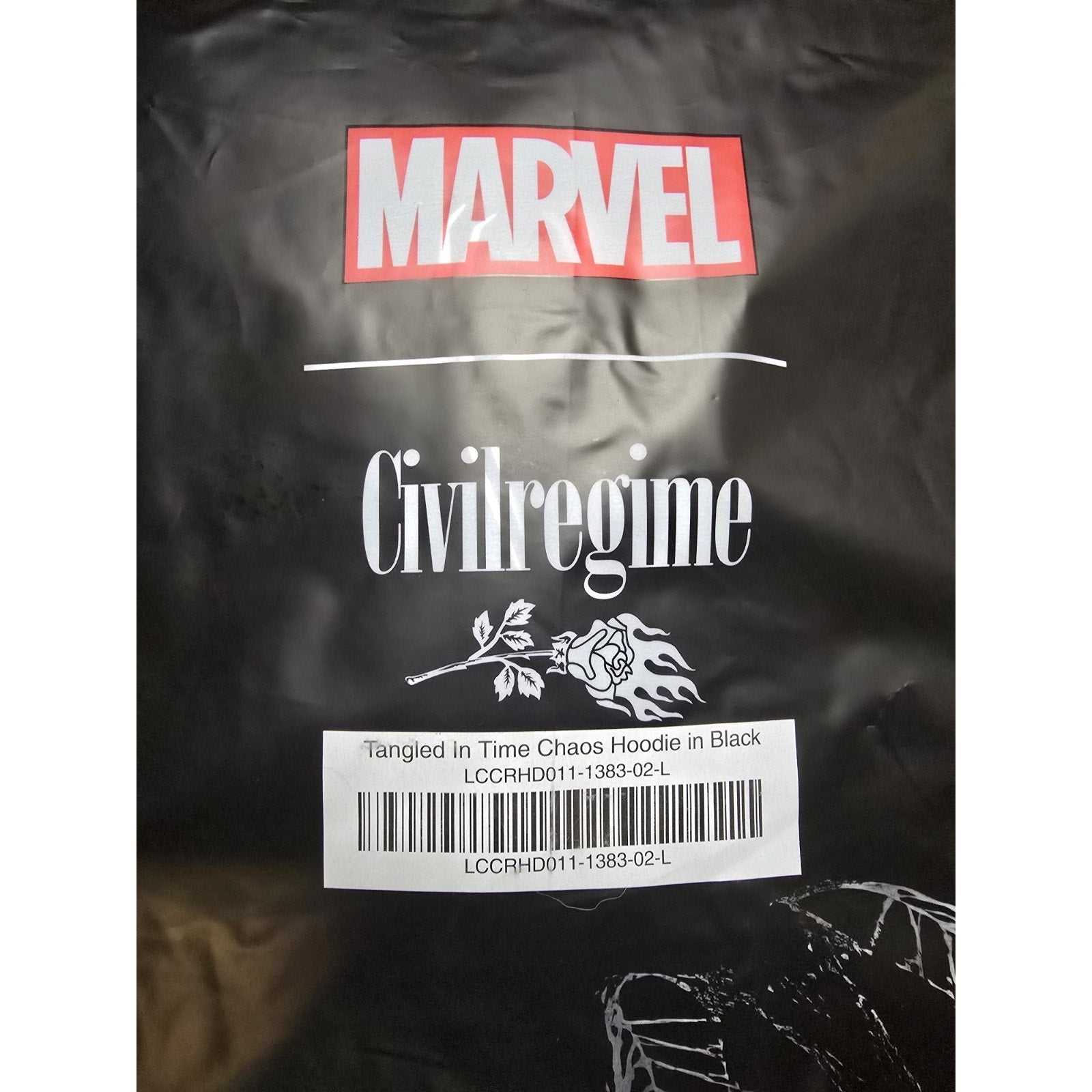 Marvel x Civil Regime Tangled In Time Chaos Hoodie Black Large NWT Spider-Man
