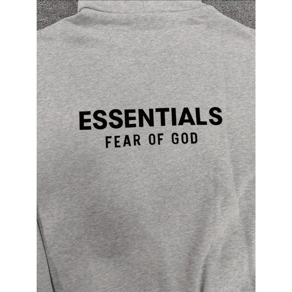 Fear of God Essentials Graphic Hoodie Light Heather Oatmeal Men's L Pullover