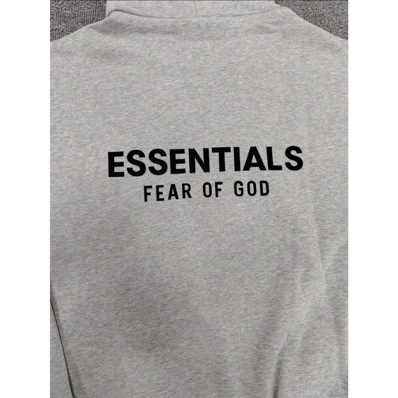 Fear of God Essentials Graphic Hoodie Light Heather Oatmeal Men's L Pullover