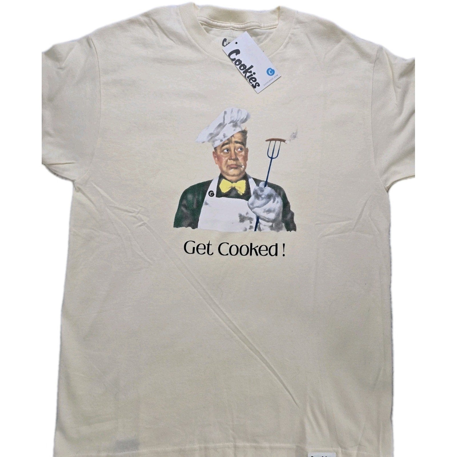 Cookies SF Get Cooked T Shirt Cream Medium NWT Graphic Tee CM241TSP04