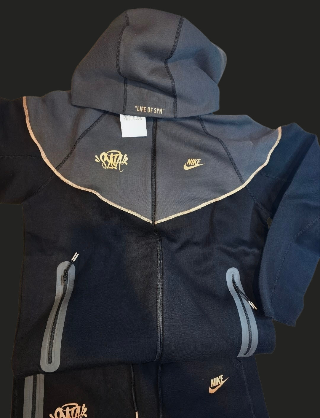 Nike Sportswear x Central Cee Tech Fleece Full Zip Hoodie Tracksuit in Size Large