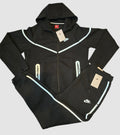 Nike Tech Windrunner Men’s 2-Piece Tracksuit Set Large Black Full Zip Hooded Pockets