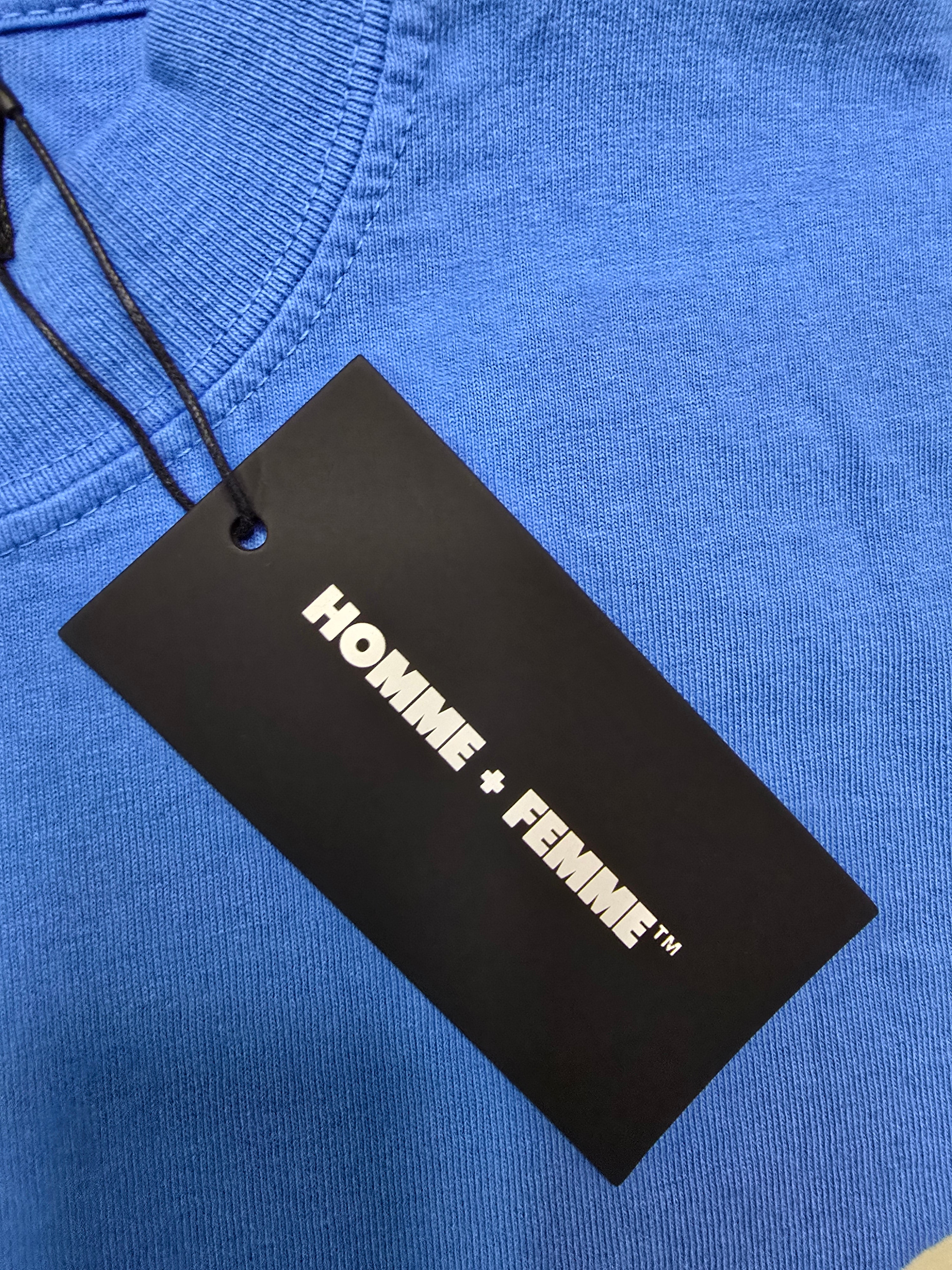 Homme + Femme Twisted Fingers Tee Blue Oversized Small NWT