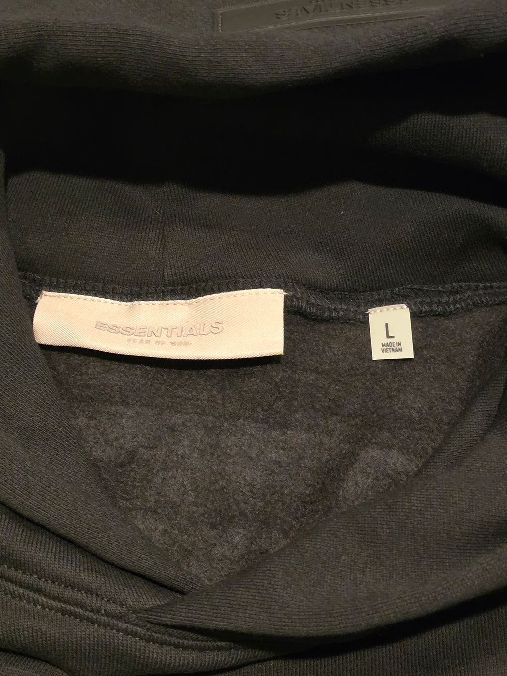 Essentials Fear of God Men's Black Pullover Hoodie Relaxed Fit Fleece Size Large