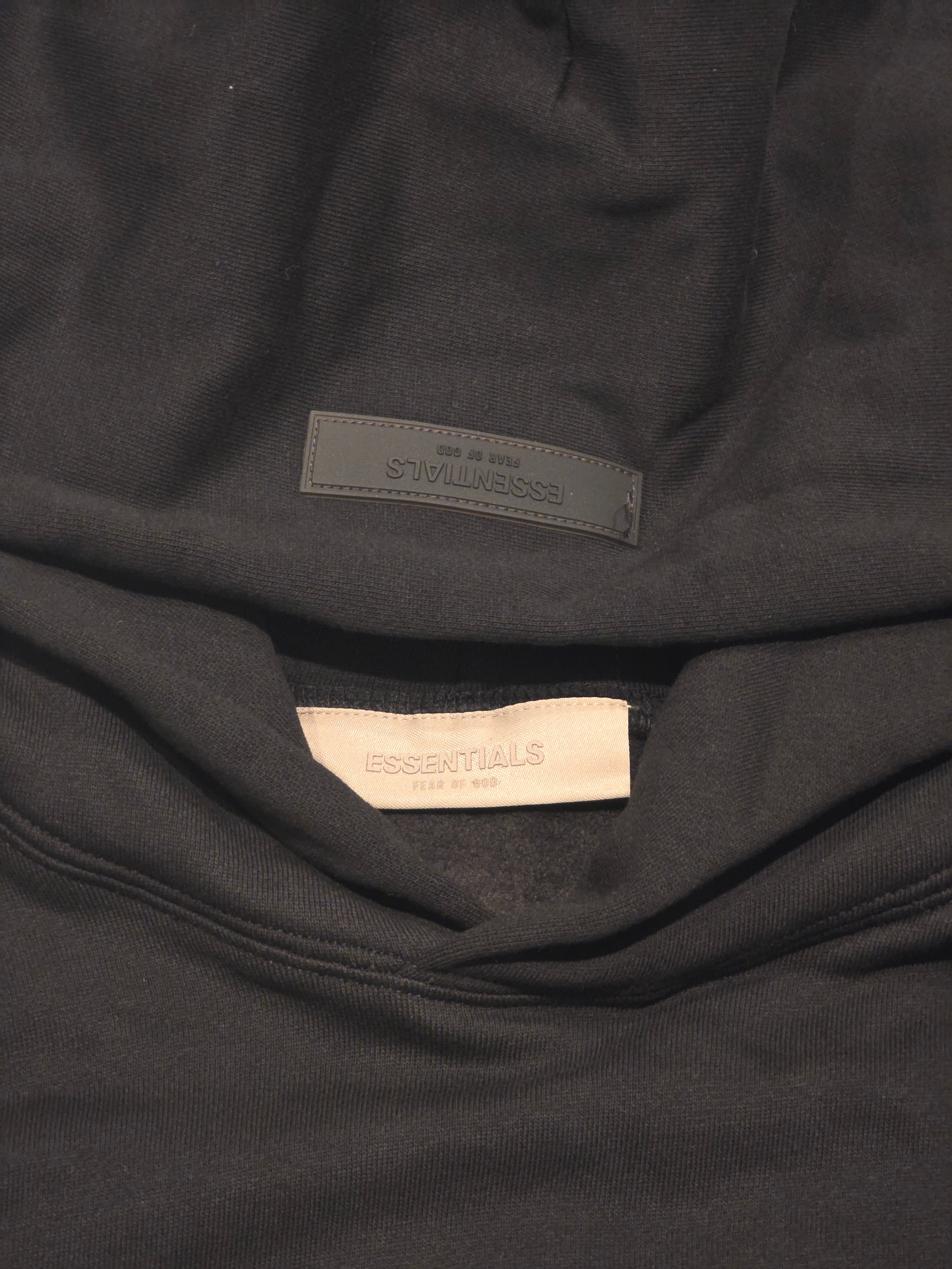 Essentials Fear of God Men's Black Pullover Hoodie Relaxed Fit Fleece Size Large