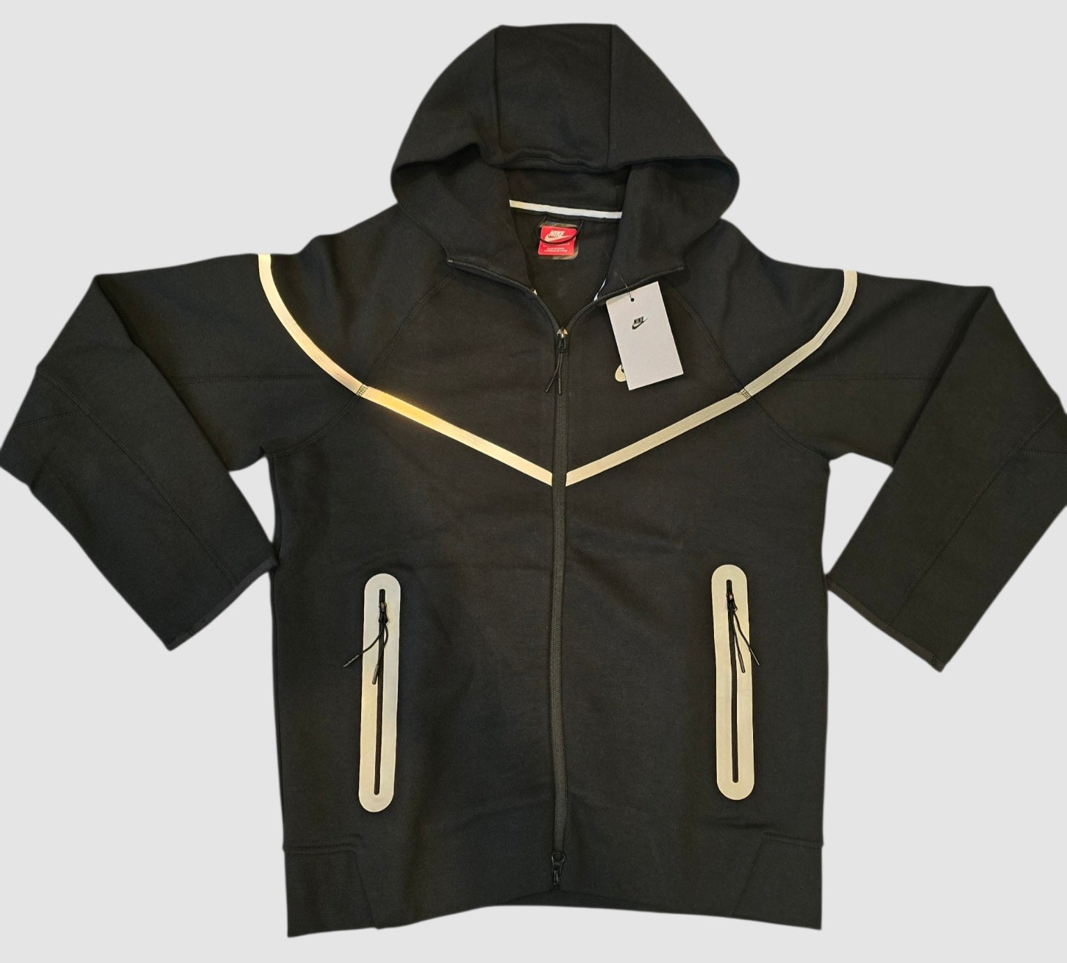 Nike Tech Windrunner Men’s 2-Piece Tracksuit Set Large Black Full Zip Hooded Pockets