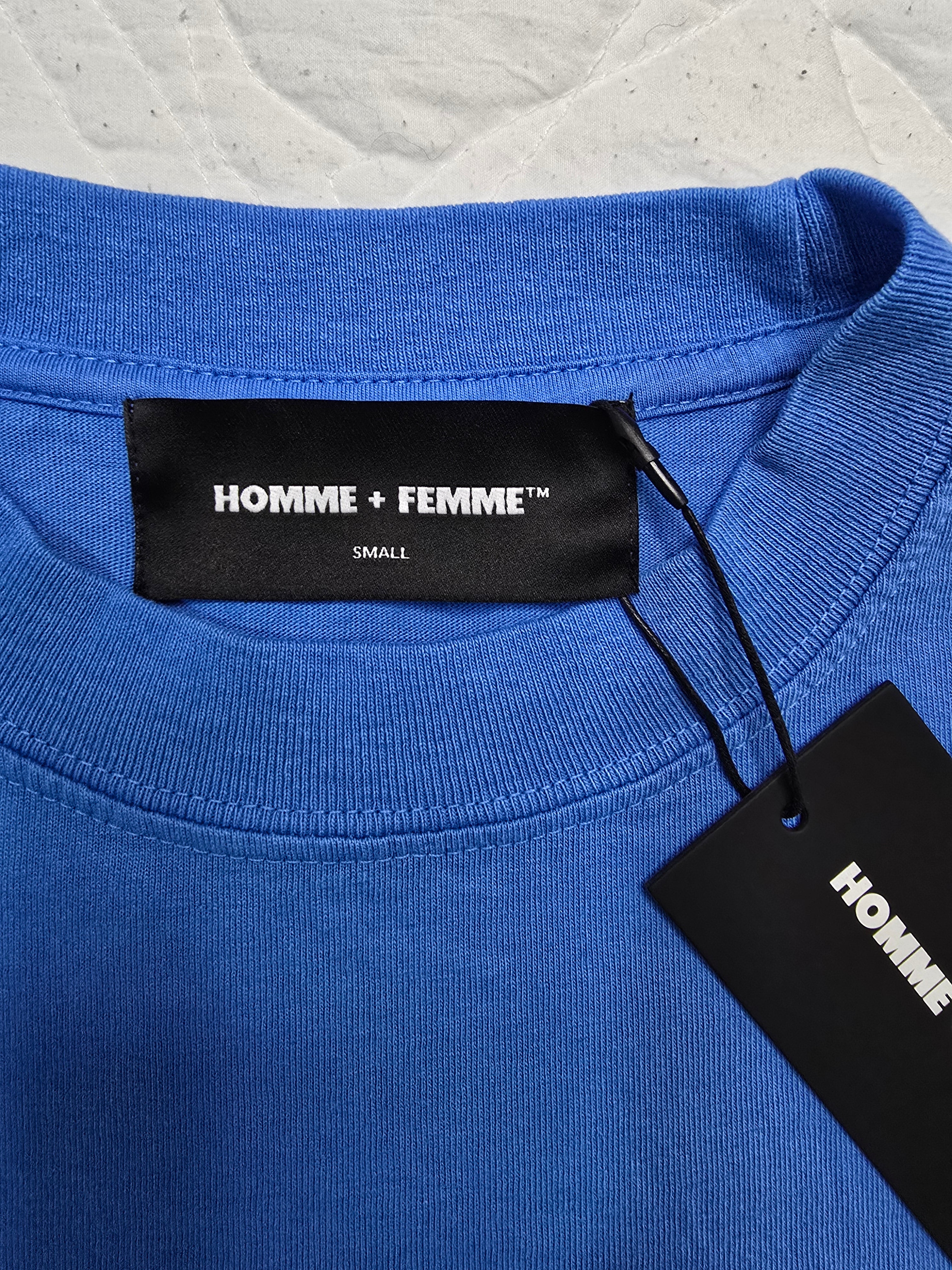 Homme + Femme Twisted Fingers Tee Blue Oversized Small NWT