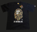 A Bathing Ape Bape Men's Black Ape Head Camo Graphic Logo Tee Crew Neck Large