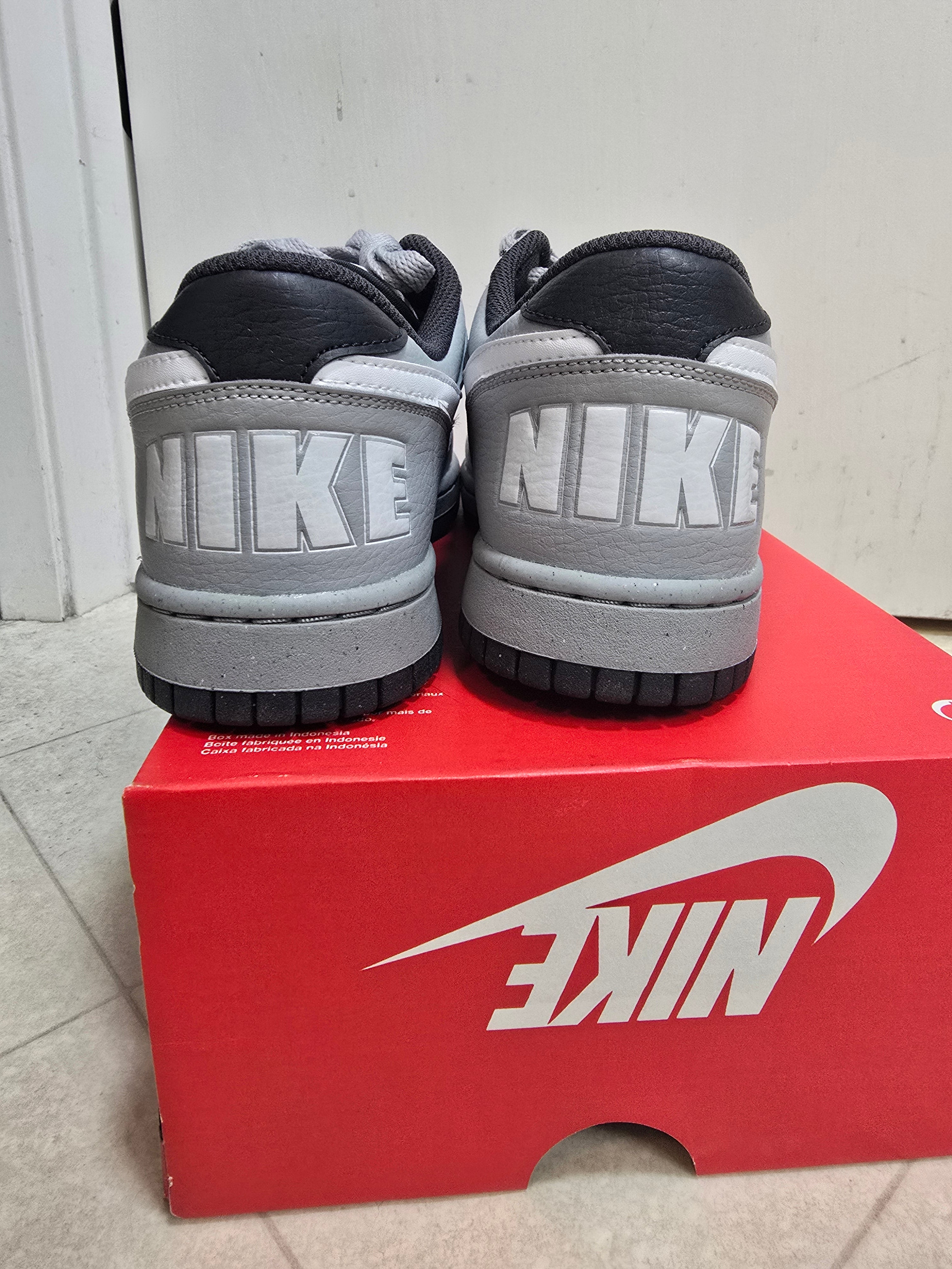 Nike Big Nike Low Light Smoke Grey/Summit White Men's Leather Sneakers 8.5M NEW